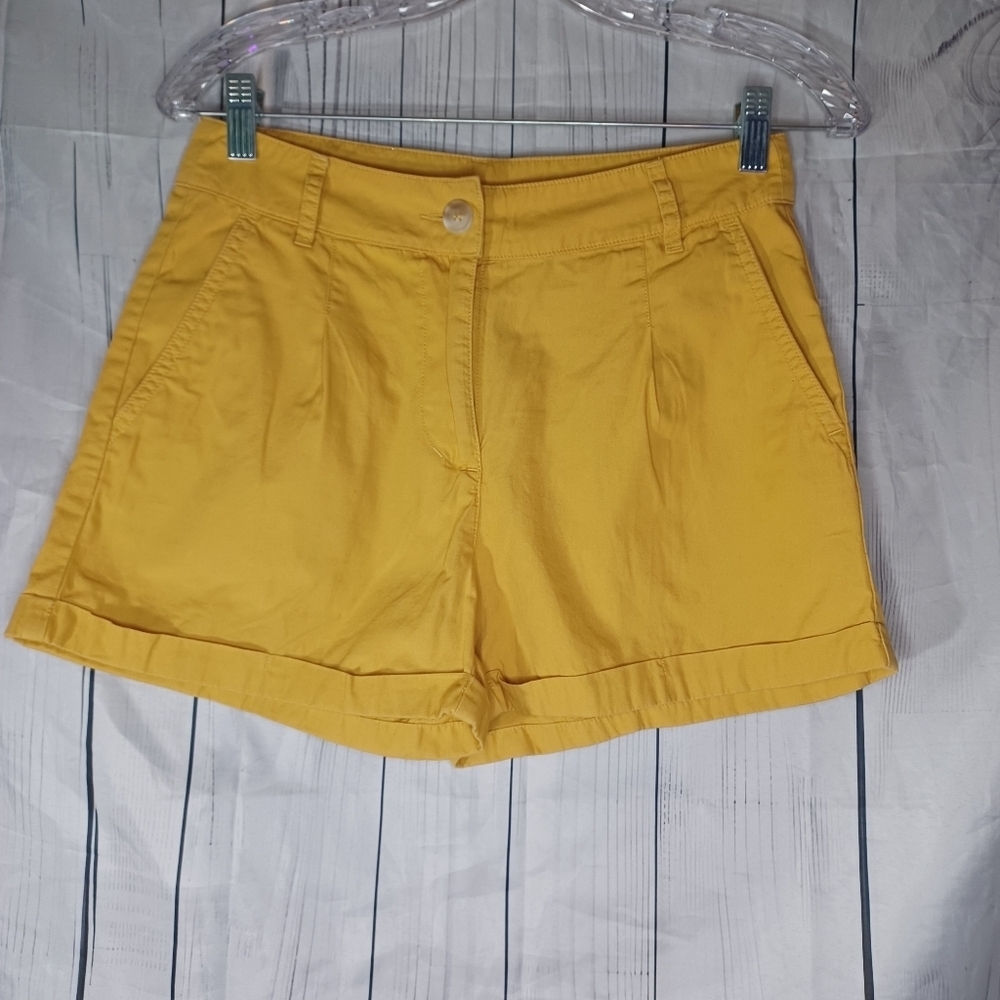 Forever 21 Yellow 100% Cotton Women's Preppy Boho Shorts Size S